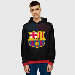 Толстовка-худи мужская FC Barcelona Lines, цвет: 3D-красный — фото 2