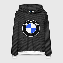 Толстовка-худи мужская BMW CARBON БМВ КАРБОН, цвет: 3D-белый