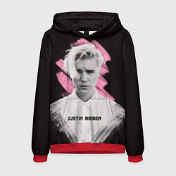 Толстовка-худи мужская Justin Bieber: Pink Splash, цвет: 3D-красный