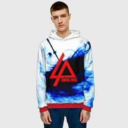 Толстовка-худи мужская Linkin Park blue smoke, цвет: 3D-красный — фото 2