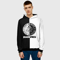 Толстовка-худи мужская Ramones B&W, цвет: 3D-черный — фото 2