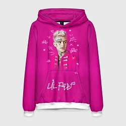 Толстовка-худи мужская Lil Peep: Pink Light, цвет: 3D-белый