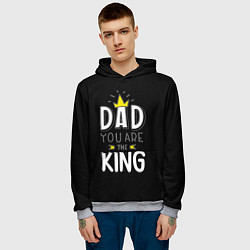 Толстовка-худи мужская Dad you are the King, цвет: 3D-меланж — фото 2