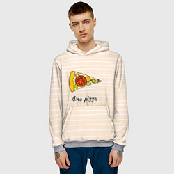 Толстовка-худи мужская One Love - One pizza, цвет: 3D-меланж — фото 2