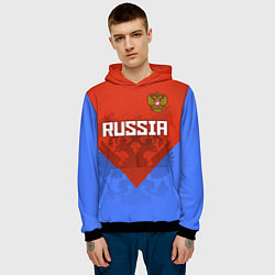 Толстовка-худи мужская Russia Red & Blue, цвет: 3D-черный — фото 2