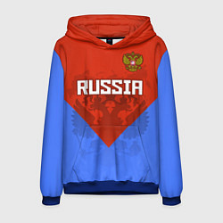 Толстовка-худи мужская Russia Red & Blue, цвет: 3D-синий