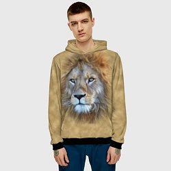 Толстовка-худи мужская Песчаный лев, цвет: 3D-черный — фото 2
