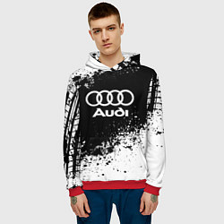 Толстовка-худи мужская Audi: Black Spray, цвет: 3D-красный — фото 2