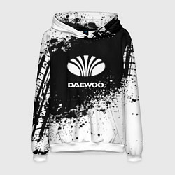 Толстовка-худи мужская Daewoo: Black Spray цвета 3D-белый — фото 1