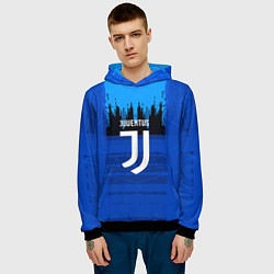 Толстовка-худи мужская FC Juventus: Blue Abstract, цвет: 3D-черный — фото 2