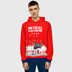 Толстовка-худи мужская One for all & all for one, цвет: 3D-синий — фото 2