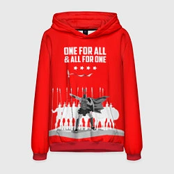 Толстовка-худи мужская One for all & all for one, цвет: 3D-красный