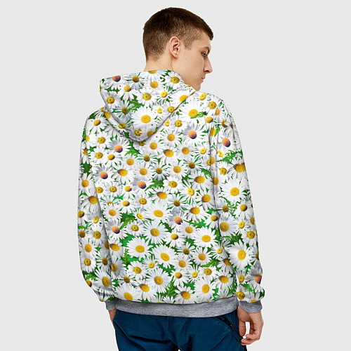 Мужская толстовка Полевые ромашки / 3D-Меланж – фото 4