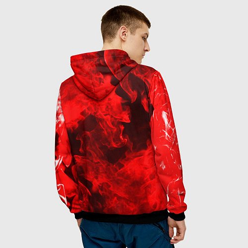 Мужская толстовка Red Snake / 3D-Черный – фото 4