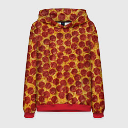 Толстовка-худи мужская Пицца пепперони, цвет: 3D-красный