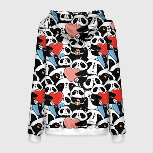 Мужская толстовка Funny Pandas / 3D-Белый – фото 2