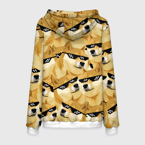 Мужская толстовка Doge: Deal with it / 3D-Белый – фото 2