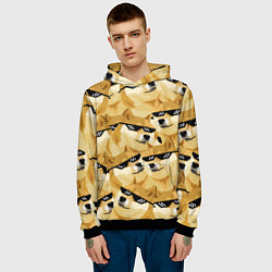Толстовка-худи мужская Doge: Deal with it, цвет: 3D-черный — фото 2