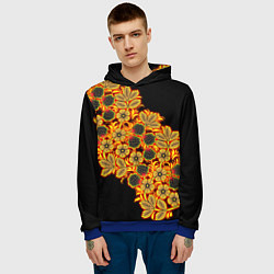 Толстовка-худи мужская Славянская роспись, цвет: 3D-синий — фото 2