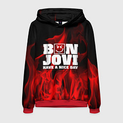 Толстовка-худи мужская Bon Jovi: Have a nice day, цвет: 3D-красный