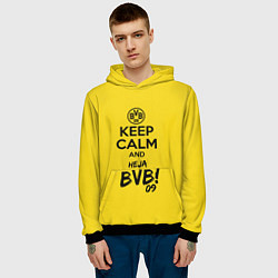 Толстовка-худи мужская Keep Calm & Heja BVB, цвет: 3D-черный — фото 2