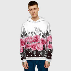 Толстовка-худи мужская Roses Trend, цвет: 3D-белый — фото 2