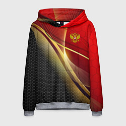 Толстовка-худи мужская RUSSIA SPORT: Gold Collection, цвет: 3D-меланж