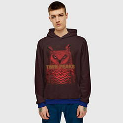 Толстовка-худи мужская Twin Peaks: Red Owl, цвет: 3D-синий — фото 2
