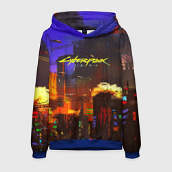 Толстовка-худи мужская Cyberpunk 2077: Night City, цвет: 3D-синий