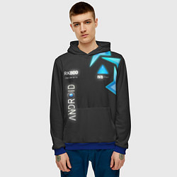 Толстовка-худи мужская Detroit: Android RK800, цвет: 3D-синий — фото 2