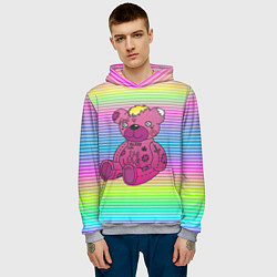 Толстовка-худи мужская Lil Peep Bear, цвет: 3D-меланж — фото 2