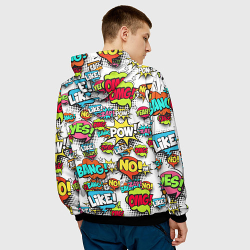 Мужская толстовка Pop art Fashion / 3D-Черный – фото 4