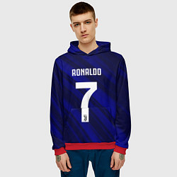 Толстовка-худи мужская Ronaldo 7: Blue Sport, цвет: 3D-красный — фото 2