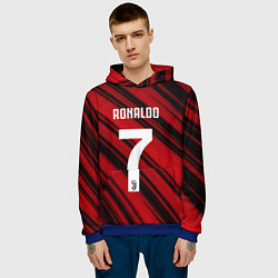Толстовка-худи мужская Ronaldo 7: Red Sport, цвет: 3D-синий — фото 2