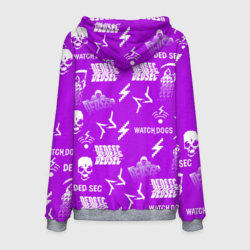 Мужская толстовка Watch Dogs 2: Violet Pattern / 3D-Меланж – фото 2