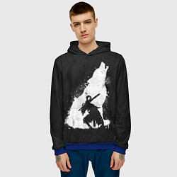 Толстовка-худи мужская Dark Souls: Howling Wolf, цвет: 3D-синий — фото 2