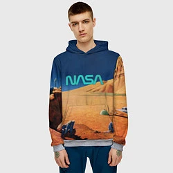 Толстовка-худи мужская NASA on Mars, цвет: 3D-меланж — фото 2