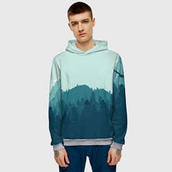 Толстовка-худи мужская Firewatch Wood, цвет: 3D-меланж — фото 2