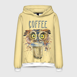 Толстовка-худи мужская Owls like coffee, цвет: 3D-белый