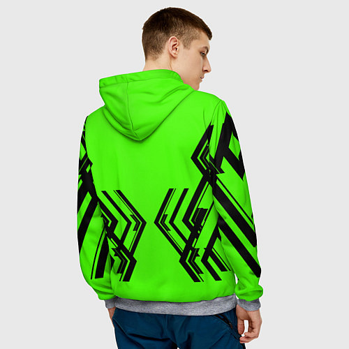 Мужская толстовка Cyberpunk 2077: Acid Green / 3D-Меланж – фото 4