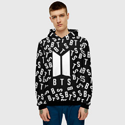 Толстовка-худи мужская BTS: Black Style, цвет: 3D-черный — фото 2