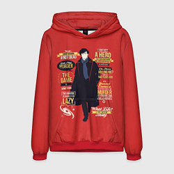 Толстовка-худи мужская Шерлок Холмс, цвет: 3D-красный