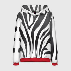Толстовка-худи мужская Африканская зебра, цвет: 3D-красный