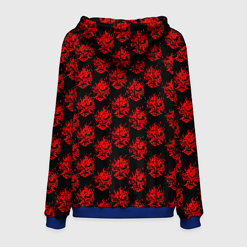 Мужская толстовка Cyberpunk 2077: Samurai Pattern / 3D-Синий – фото 2