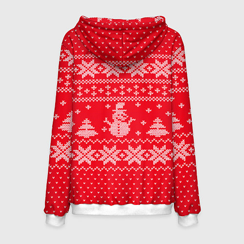 Мужская толстовка Новогодний Егор ugly sweater со снеговиками / 3D-Белый – фото 2