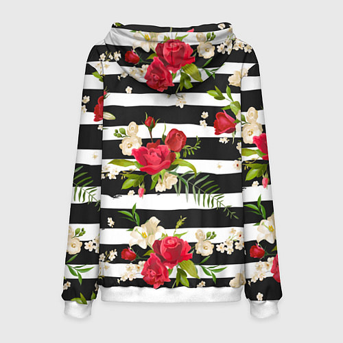 Мужская толстовка Розы и орхидеи / 3D-Белый – фото 2