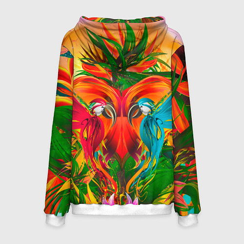 Мужская толстовка Яркие тропики / 3D-Белый – фото 2