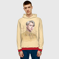 Толстовка-худи мужская Park Jimin, цвет: 3D-красный — фото 2