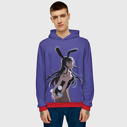 Толстовка-худи мужская Senpai Girl, цвет: 3D-красный — фото 2