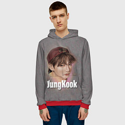 Толстовка-худи мужская BTS JungKook, цвет: 3D-красный — фото 2